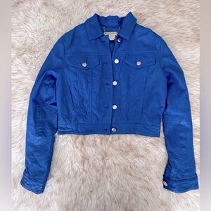 Michael Kors Lamb Leather Blue Jacket